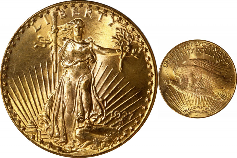 1927 Saint-Gaudens Double Eagle. MS-65 (PCGS). CAC. OGH.
Impressively smooth wi...