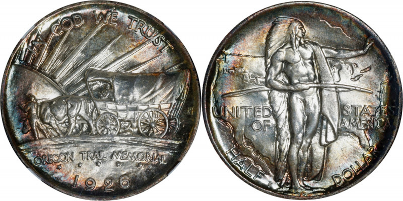 1926-S Oregon Trail Memorial. MS-67+ (NGC).
Among the more vividly toned exampl...