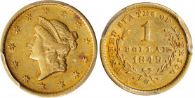 1849-O Gold Dollar. Winter-1. EF-45 (PCGS).
PCGS# 7508. NGC ID: 25BE.
From the Robert Forstrom Collection.