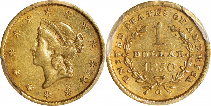 1850-O Gold Dollar. Winter-1, the only known dies. EF Details--Damage (PCGS).
P...