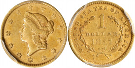 1851 Gold Dollar. EF-40 (PCGS).
PCGS# 7513. NGC ID: 25BK.