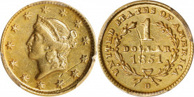 1851-D Gold Dollar. Winter 3-E. EF Details--Gouged (PCGS).
PCGS# 7515. NGC ID: 25BM.
From the Robert Forstrom Collection.