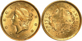 1852 Gold Dollar. MS-62 (PCGS). CAC--Gold Label. OGH--First Generation.
PCGS# 7517. NGC ID: 25BP.