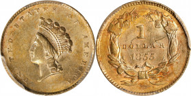 1855 Gold Dollar. Type II. Unc Details--Bent (PCGS).
PCGS# 7532. NGC ID: 25C4.