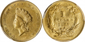 1855 Gold Dollar. Type II. AU-58 (PCGS).
PCGS# 7532. NGC ID: 25C4.
