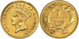 1869 Gold Dollar. AU Details--Cleaned (PCGS).
PCGS# 7568. NGC ID: 25D5.
From the Robert Forstrom Collection.