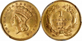 1873 Gold Dollar. Open 3. MS-63 (PCGS).
PCGS# 7573. NGC ID: 25DB.