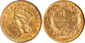 1874 Gold Dollar. MS-62 (PCGS). OGH.
PCGS# 7575. NGC ID: 25DC.