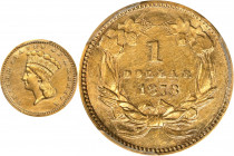 1878 Gold Dollar. AU Details--Bent (PCGS).
PCGS# 7579. NGC ID: 25DG.
From the Robert Forstrom Collection.