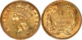 1883 Gold Dollar. AU Details--Scratch (PCGS).
PCGS# 7584. NGC ID: 25DM.
From the Robert Forstrom Collection.