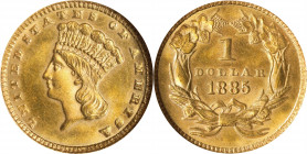 1885 Gold Dollar. MS-63 (NGC).
PCGS# 7586. NGC ID: 25DP.