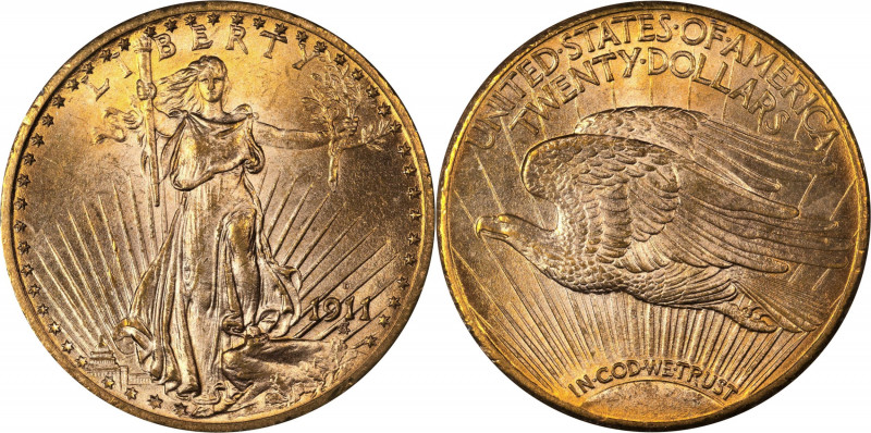 1911-D Saint-Gaudens Double Eagle. MS-64 (PCGS). OGH--First Generation.
PCGS# 9...