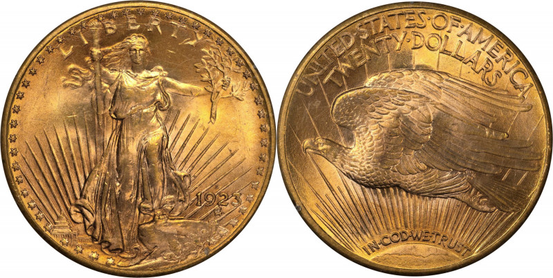 1923-D Saint-Gaudens Double Eagle. MS-64 (PCGS). OGH--First Generation.
PCGS# 9...