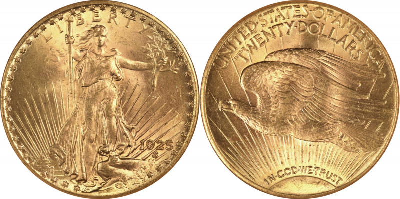 1925 Saint-Gaudens Double Eagle. MS-64 (NGC).
PCGS# 9180. NGC ID: 26GA.