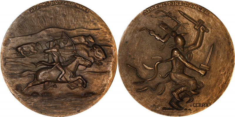 1959 Apache Buffalo Hunt and Dance Medal. By Allan Houser. Alexander-SOM 59.1. B...