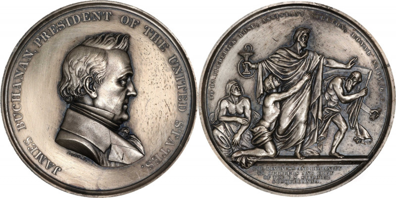 Undated (ca. 1861) Dr. Frederick Rose Medal. By Anthony C. Paquet. Julian PE-29....