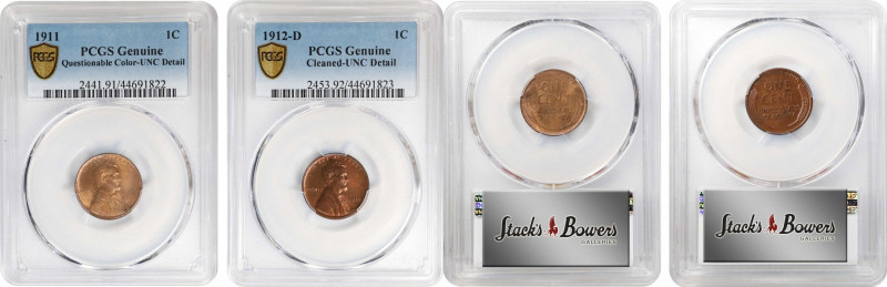 Lot of (2) Early Date Lincoln Cents. Unc Details (PCGS).
Included are: 1911 Que...