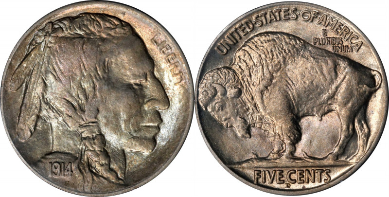 1914-D Buffalo Nickel. MS-62 (PCGS). OGH--First Generation.
PCGS# 3925. NGC ID:...