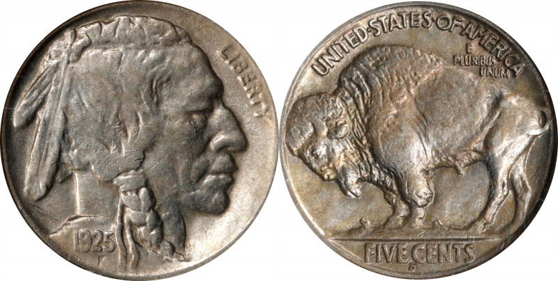 1925-S Buffalo Nickel. AU-55 (NGC).
PCGS# 3956. NGC ID: 22S4.