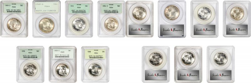 Lot of (7) Choice Mint State Franklin Half Dollars. (PCGS). OGH.
Included are: ...