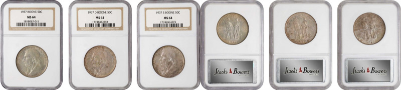 1937 Boone Bicentennial. PDS Set. MS-64 (NGC).
All examples are individually en...