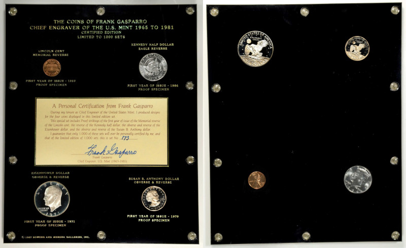 Four-Piece Coins of Frank Gasparro Set, with Signed Personal Certification from ...