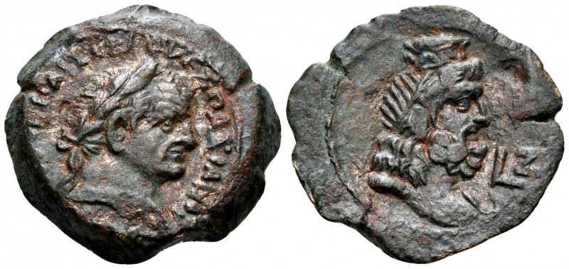 EGYPT. Alexandria. Vespasian, 69-79. Diobol (Bronze, 25.0 mm, 7.53 g, 12 h), yea...