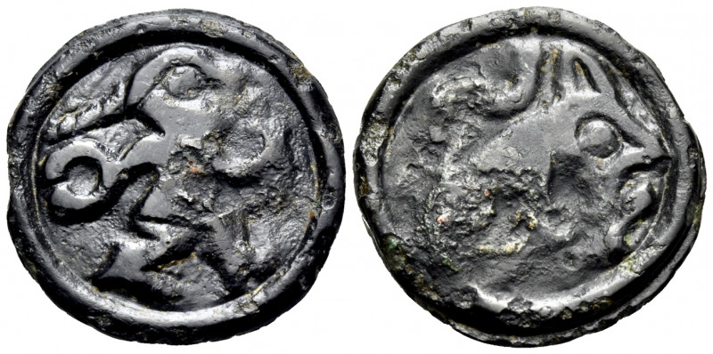 CELTIC, Northeast Gaul. Remi. Circa 100-50 BC. Unit (Potin, 20 mm, 4.10 g, 12 h)...