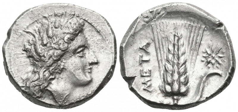 LUCANIA. Metapontum. Circa 330-290 BC. Nomos (Silver, 22 mm, 7.88 g, 6 h), struc...