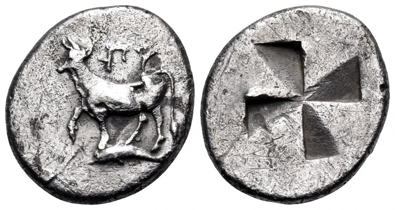 THRACE. Byzantion. Circa 340-320 BC. Siglos (Silver, 19 mm, 5.11 g). (YΠ)Y Heife...