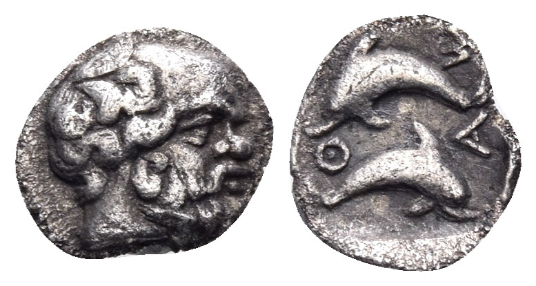 ISLANDS OFF THRACE, Thasos. Circa 412-404 BC. Hemiobol (Silver, 9 mm, 0.40 g, 5 ...