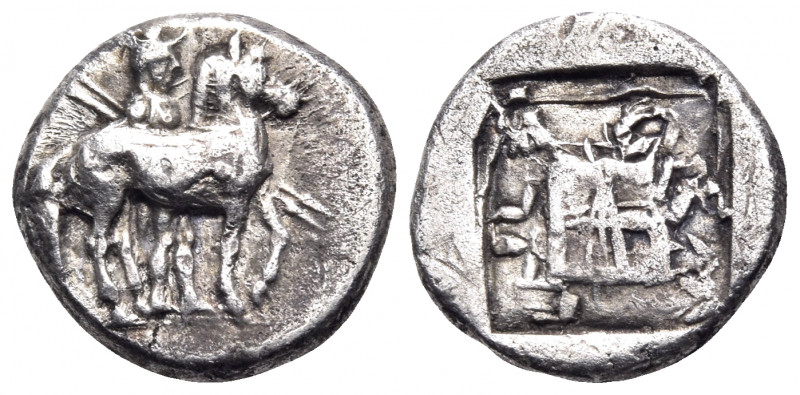 THRACO-MACEDONIAN TRIBES, Bisaltai. Mosses, circa 475-465 BC. Drachm (Silver, 15...