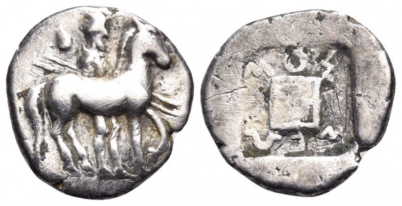 THRACO-MACEDONIAN TRIBES, Bisaltai. Mosses, circa 475-465 BC. Drachm (Silver, 16...