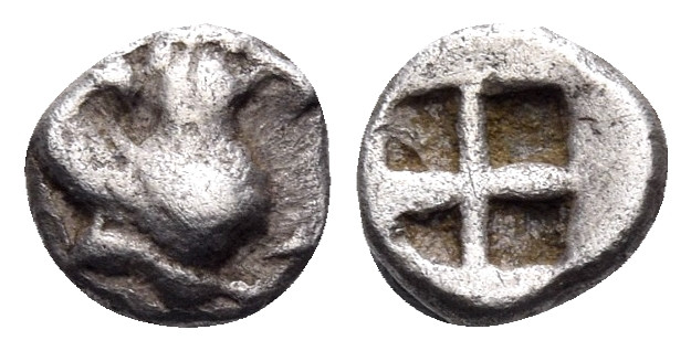 MACEDON. Argilos. Circa 495-478/7 BC. Hemiobol (Silver, 7 mm, 0.40 g). Forepart ...