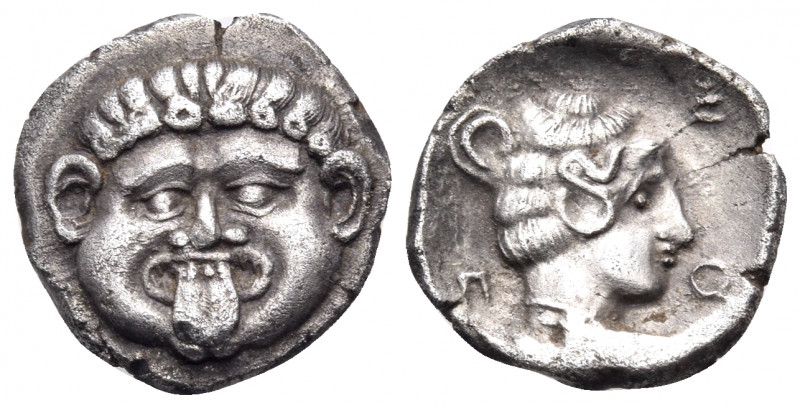 MACEDON. Neapolis. Circa 424-350 BC. Hemidrachm (Silver, 15 mm, 2.03 g, 9 h). Go...