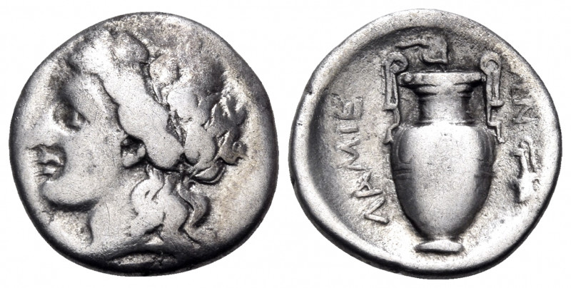 THESSALY. Lamia. Circa 360s-350s BC. Hemidrachm (Silver, 16 mm, 2.59 g, 12 h). H...