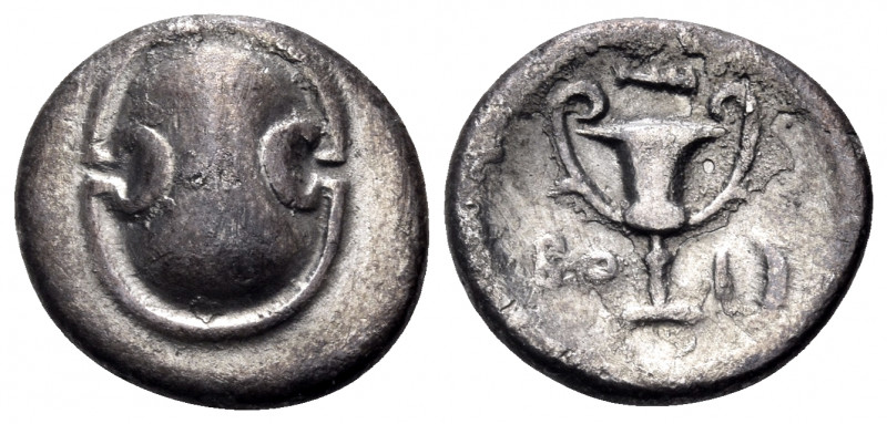 BOEOTIA. Federal Coinage. Circa 395-340 BC. Hemidrachm (Silver, 15 mm, 2.45 g, 5...