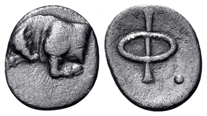 PHLIASIA. Phlious. Circa 400-350 BC. Obol (Silver, 12 mm, 0.77 g, 1 h). Forepart...