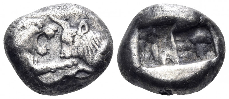 KINGS OF LYDIA. Kroisos, Circa 560-546 BC. Half Stater (Silver, 15 mm, 5.28 g), ...