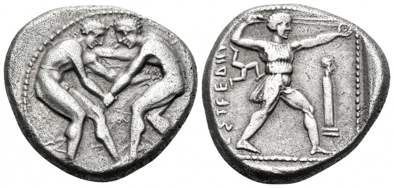 PAMPHYLIA. Aspendos. Circa 415-400 BC. Stater (Silver, 22 mm, 10.72 g, 7 h). Two...