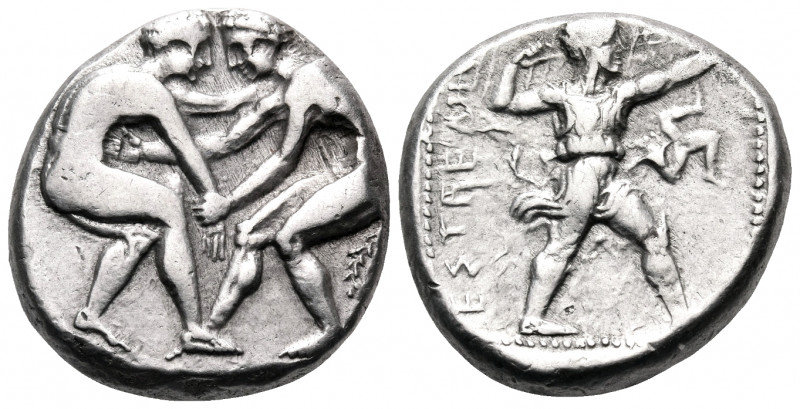 PAMPHYLIA. Aspendos. Circa 415-400 BC. Stater (Silver, 22 mm, 10.86 g, 10 h). Tw...