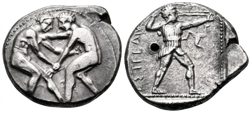 PAMPHYLIA. Aspendos. Circa 415-400 BC. Stater (Silver, 24 mm, 10.75 g, 7 h). Two...