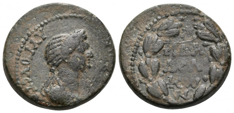 LYDIA. Philadelphia. Domitia, Augusta, 82-96. Assarion (Bronze, 20 mm, 6.88 g, 6...