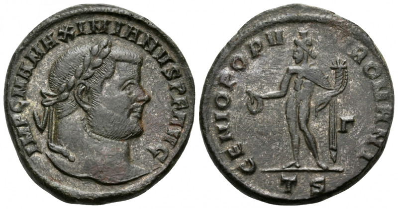 Maximianus, first reign, 286-305. Follis (Bronze, 27 mm, 9.58 g, 5 h), Thessalon...