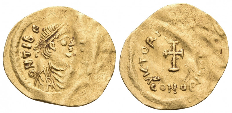 Maurice Tiberius, 582-602. Tremissis (Gold, 17 mm, 1.49 g, 7 h), Constantinople,...