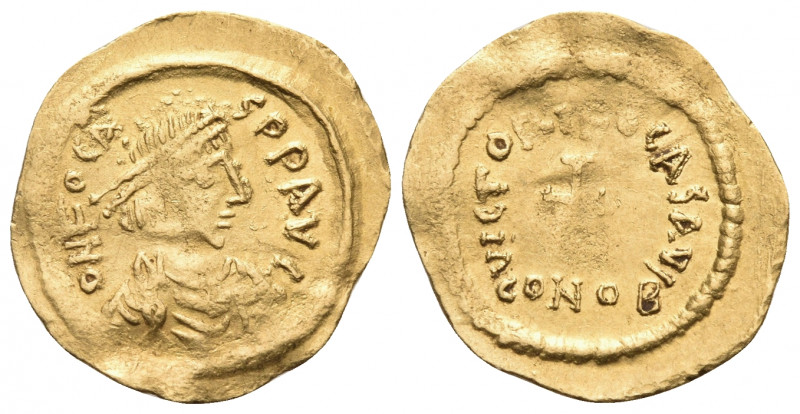 Phocas, 602-610. Tremissis (Gold, 17 mm, 1.44 g, 6 h), Constantinople, 607-610. ...