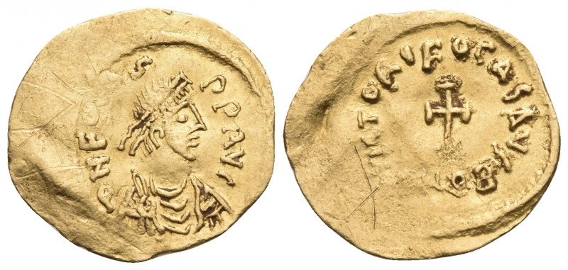 Phocas, 602-610. Tremissis (Gold, 17 mm, 1.46 g, 6 h), Constantinople, 607-610. ...