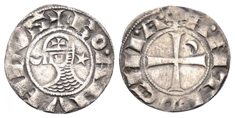 CRUSADERS. Antioch. Bohémond III, 1163-1201. Denier (Billon, 18 mm, 0.88 g, 5 h)...