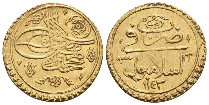 ISLAMIC, Ottoman Empire. Mahmud I, AH 1143-1168 / AD 1730-1754. Altin (Gold, 19 ...