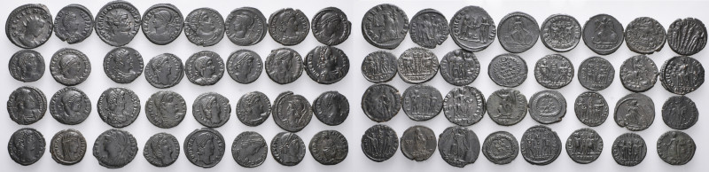 ROMAN IMPERIAL. Circa 4th century. (Bronze, 72 g). A lot of Thirty-Two (32) bron...
